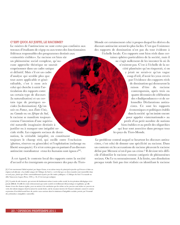 editorial racism red black White magazine racisme rouge noir rockwell Baskerville graphisme circle cercle typo