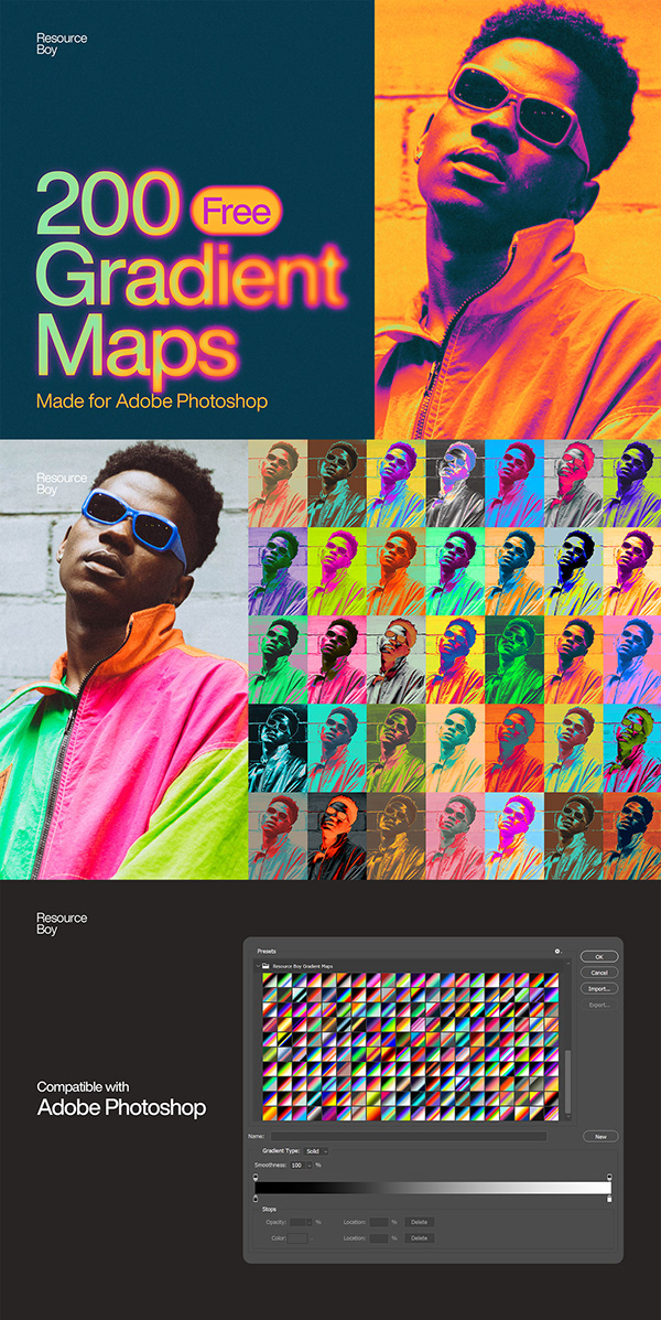 200 Free Photoshop Gradient Maps