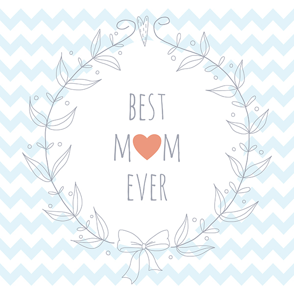 Mother's Day wreath dots floral flower mom heart Love greeting card happy grunge mother vector design