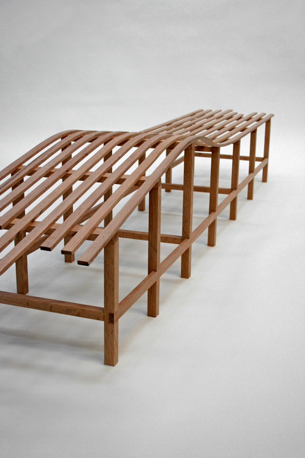 bench furniture  Woodworking Steam bending  craft  roller coaster ken proportioning system ergonomic one-of-a-kind