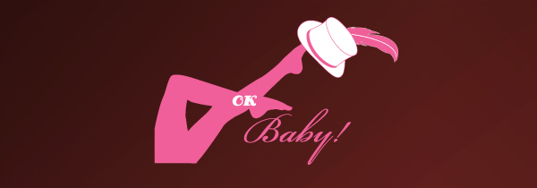 ok baby ok baby sexy brun pink rose marron logo Icon Funk rock cd Single cover business card band groupe Musique typo blanc White Chanteuse Musicien