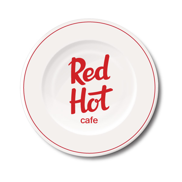 red Hot red hot cafe cafe logo Logotype hand-letter identity brand