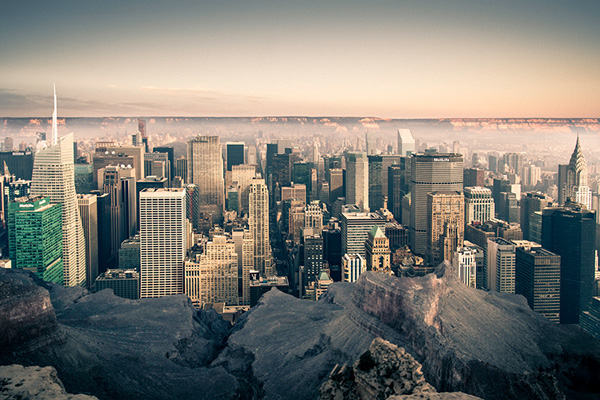 new york city death valley grand canyon Merge Cities Landscape Nature desert apocalypse nyc usa