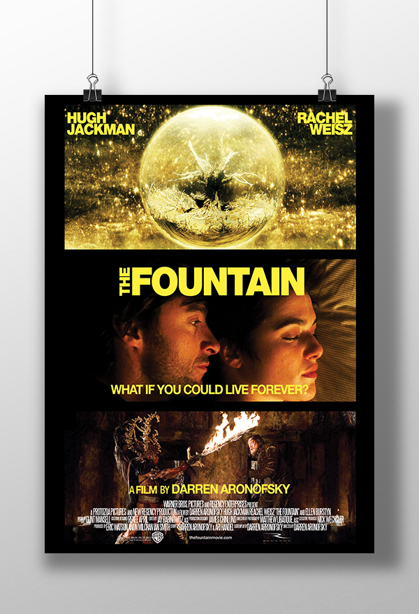 happiness the fountain fountain graphic design School Project movie poster minimal commercial Interpretation