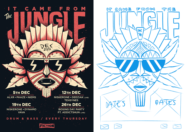 poster gig poster music poster band poster ROck Poster poster art mask December summer jungle