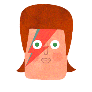 Adobe Portfolio Bowie ozzy gaga beethoven armstrong Rockstar Radio vintage Fun video daft punk Icon wacom Cintiq adobe