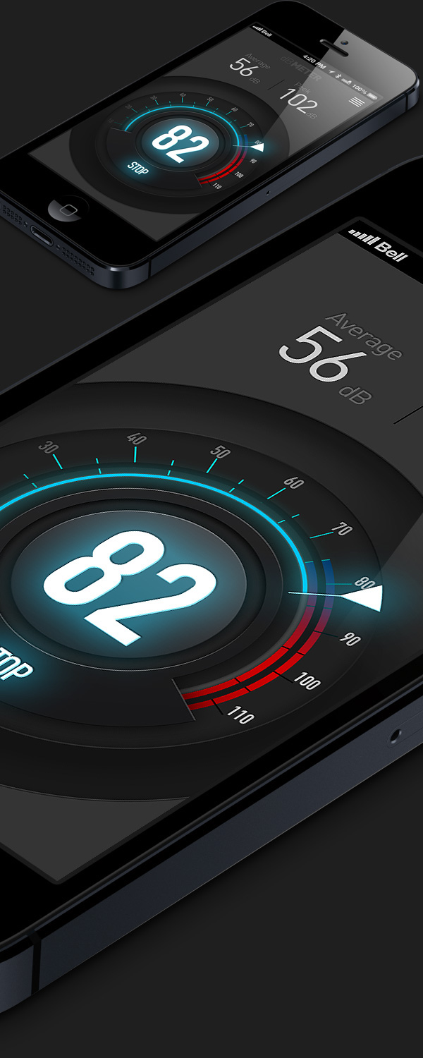 UI  UX Mobile app ios design dbmeter db Audio Miguel pires miguelpiresdesign mike pirez