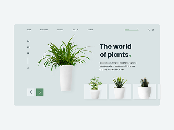 Plants website header design
