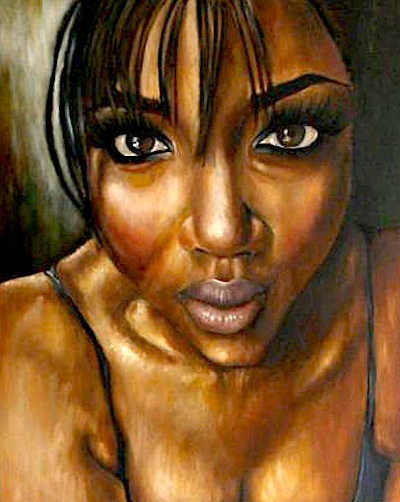 oil paint portrait negra dominicana strang faces
