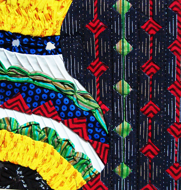 african Braiding origami  fabric manipulation Tribal Home block print Bleach Pleats patch work