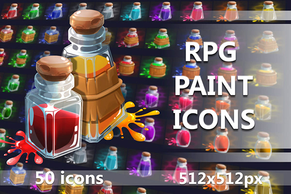 50 Free RPG Paint Icons