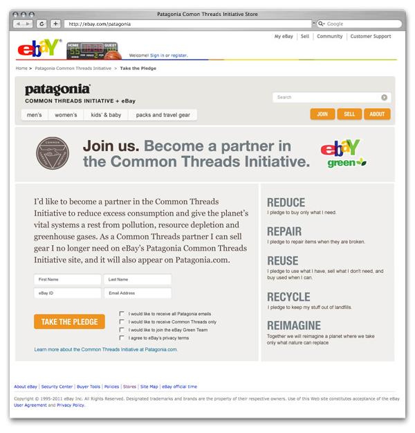 Adobe Portfolio patagonia eBay Website Sustainable