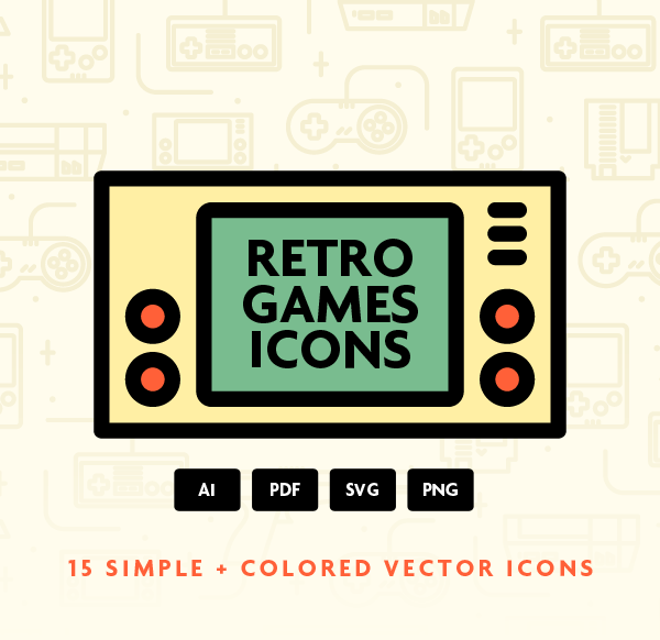 icons line minimalistic colored retro games vintage games nostalgia