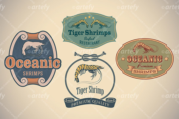 labels emblems sports seafood characters club banner football hockey golf Retro vintage Fisherman shrimps Cycling