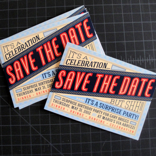 rsvp invitations Save the dates type Layout postcards surprise Birthday party