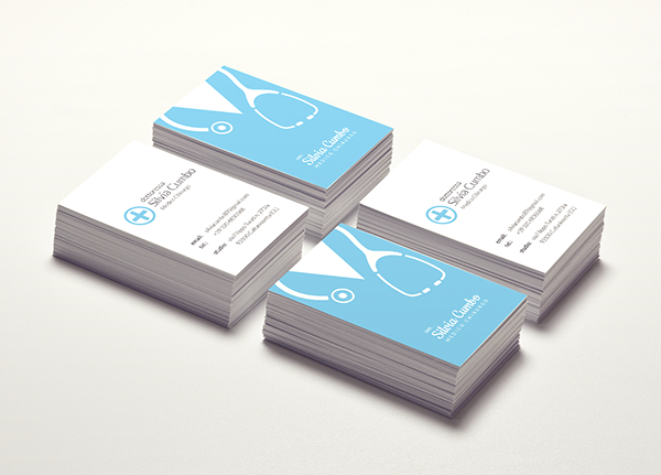 physiciani medical business card identity blue