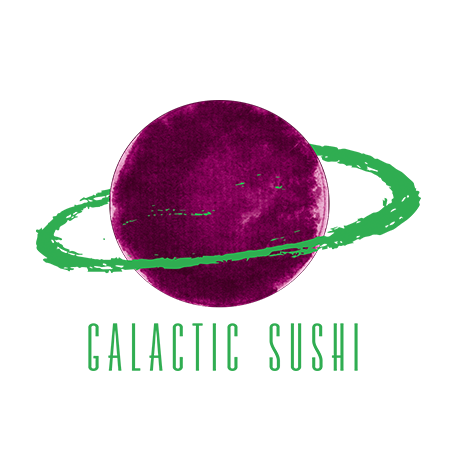 Logo Design  Menu Sushi dining restaurant purple alien