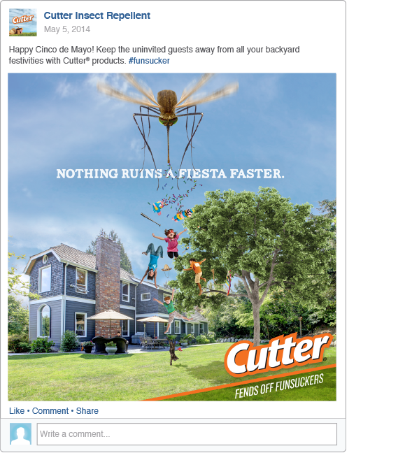 cutter insect repellent facebook social media campaign Funsucker summer Fun family