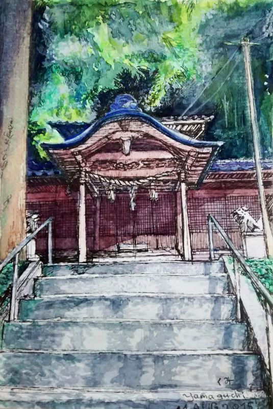 sketch Environment Sketch external scenery Drawing  sake-brewery やまぐち 酒蔵 醸造所
