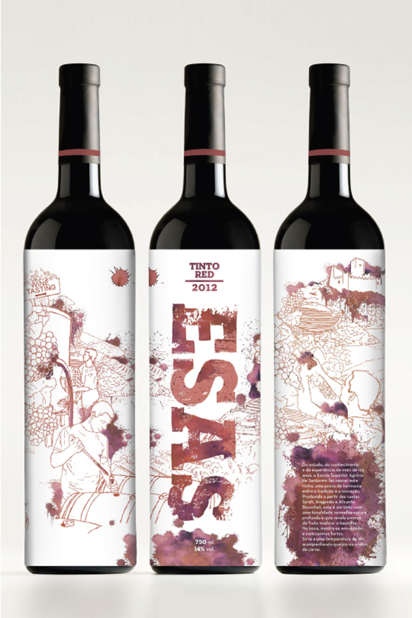 wine bottle Portugal wine label Label grapes ESAS santarém