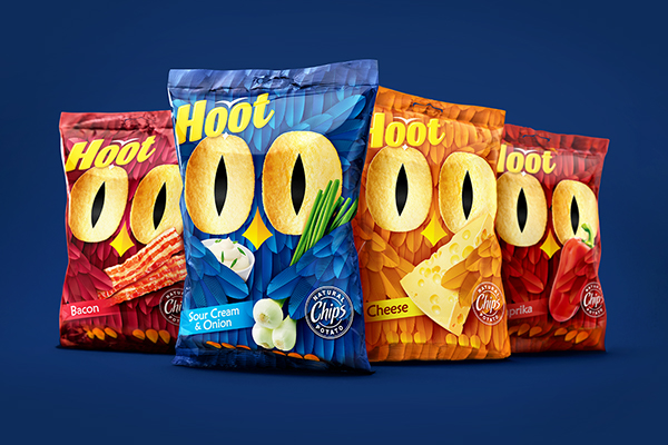 Hoot: packaging design for a line of potato chips