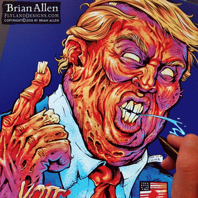 Trump zombie t-shirt tribute politics Parody funny cartoon Character