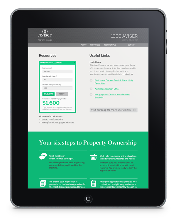 Aviser identity property finance logo mobile Responsive brand green