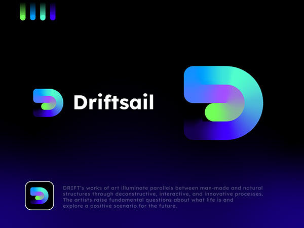 driftsail- modern ds letter logo design-branding