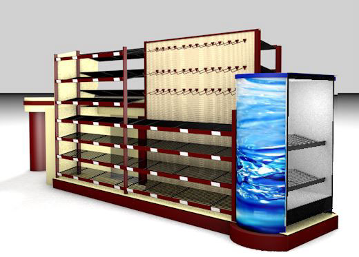 3d design graphic design  Supermarket Shelf Display