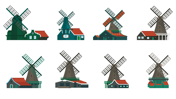 zaanse schans windmills Holland map Plattegrond