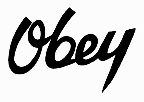 OBEY Script HAND LETTERING shadow type vintage