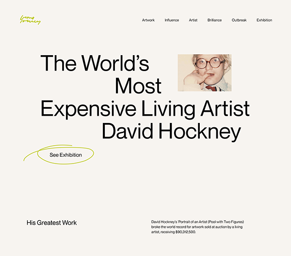 David Hockney Promo Page on Behance