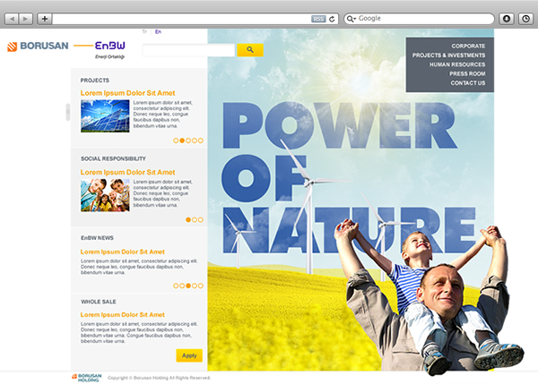 Borusan enbw Web Website natural energy big type concept application
