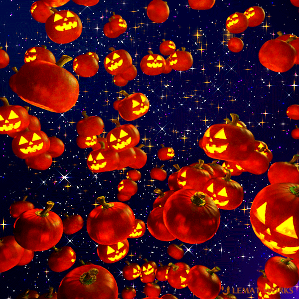 adoberesidency digitalart gif Halloween lematworks motiongraphics neon pumpkin loop seamless