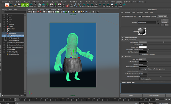 3D CG Render Maya sketch booger