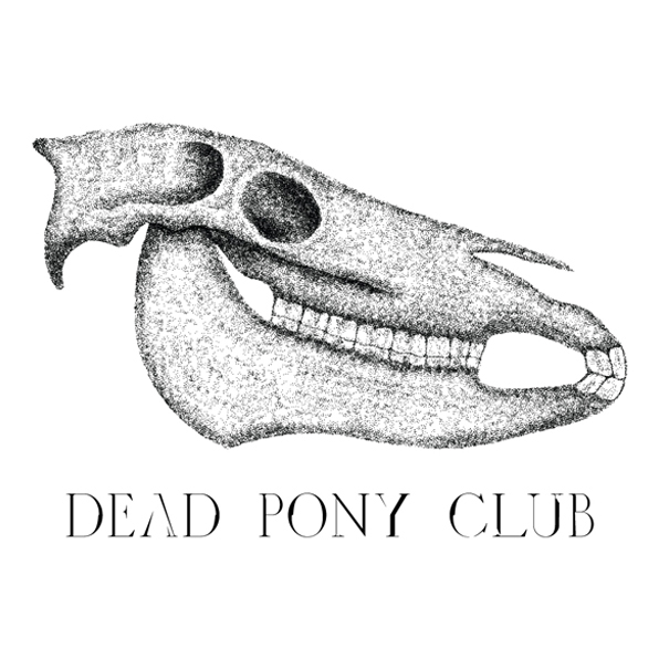 Dead Pony Club horse skull stipple logo