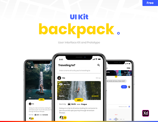Backpack - UI Kit Free for Adobe XD