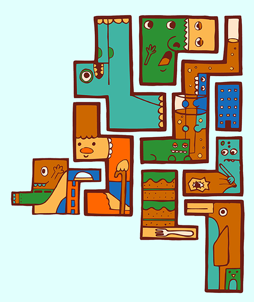 grids Illustrator rectangular shapes animals pattern