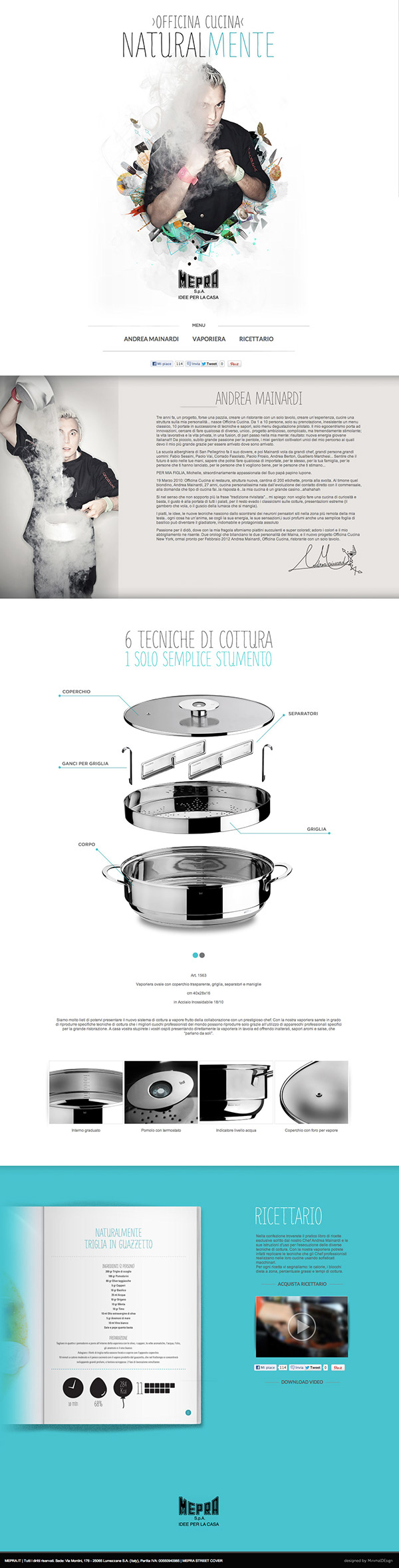 mepra minimaldesign minimal design mainardi chef italian Italy cook Naturalmente officina cucina