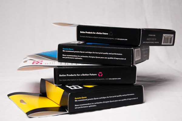 package design  epson printer ink redesign repackaging ink cartridge