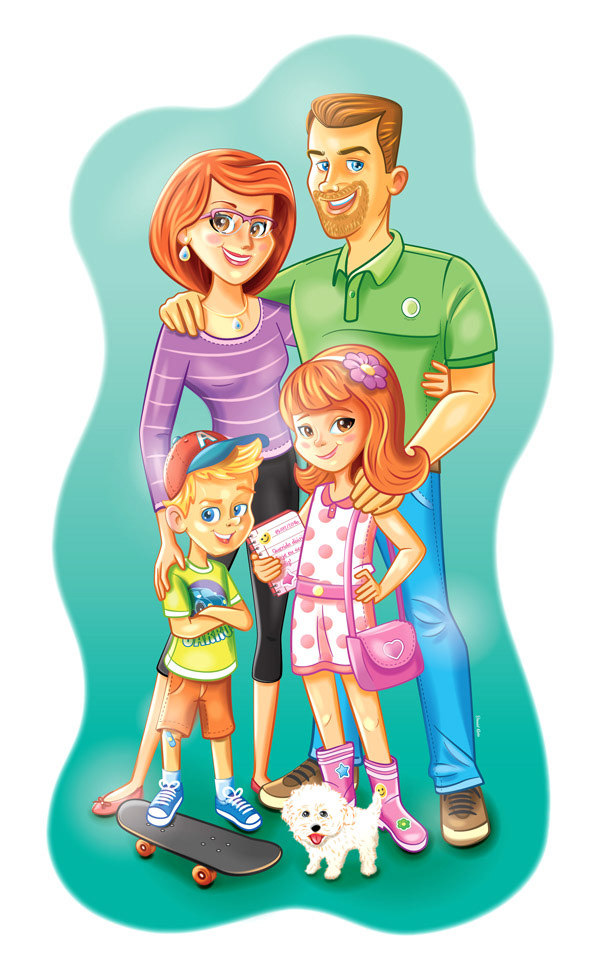 children color cute family friends happy kids Nature science vector