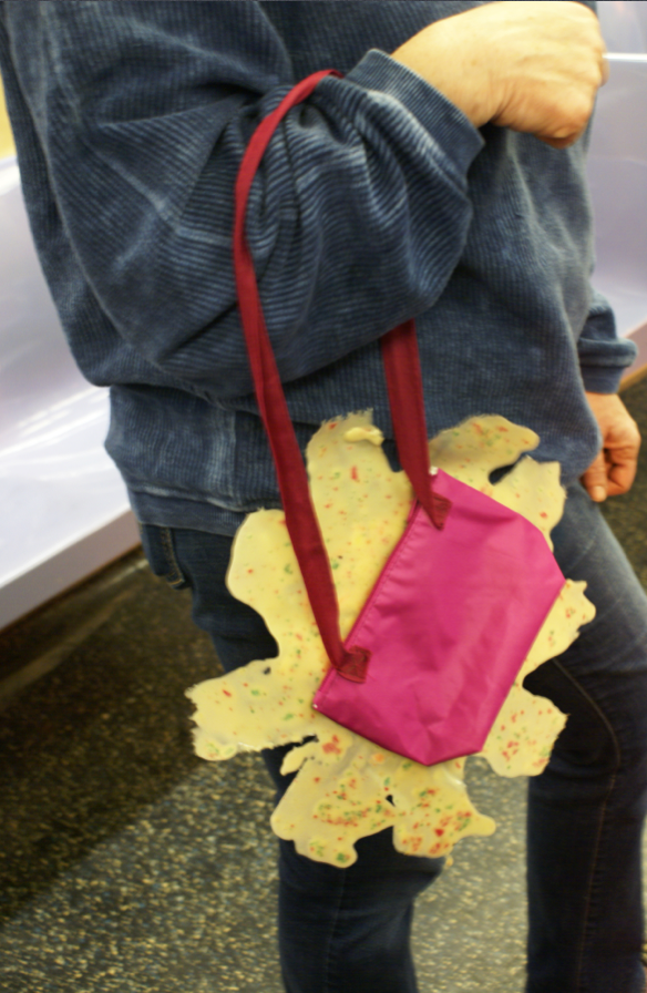dual purpose  product Vomit gross bag purse Solution train subway nyc seats