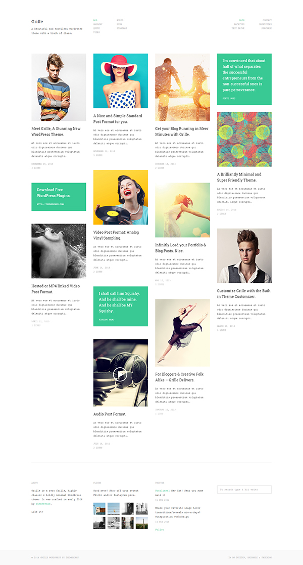 Website Webdesign Blog clean creative grid masonry   minimal portfolio Responsive