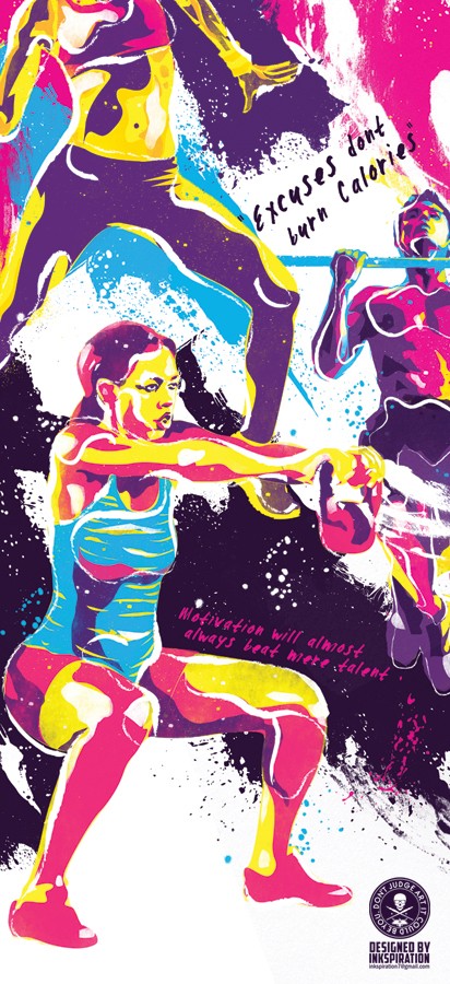 fitness Boxing kickboxing MMA training posters wallgraphics wallart vectorart design Crossfit
