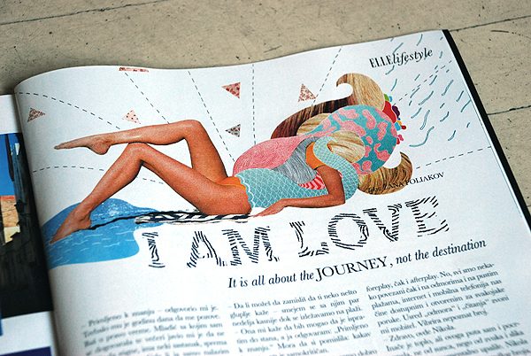 vesna pesic becha editorial deign collage Elle magazine open sky playboy
