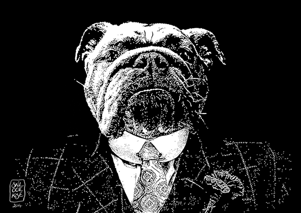 al bulldog Civilized animal portrait