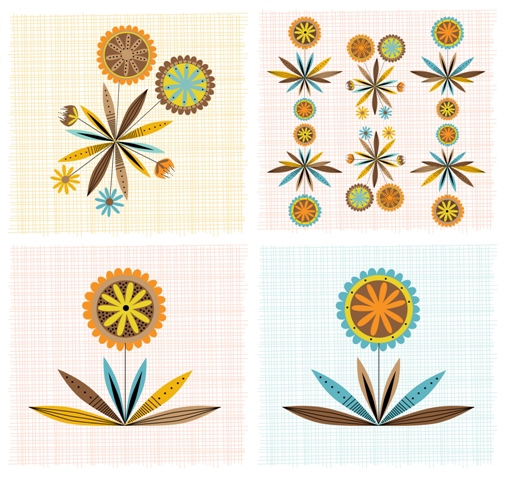 pattern floral Retro vector