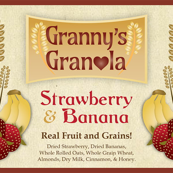 label design Continuous Label product label granola label granola logo Logo Design country Fruit strawberry wheat digital illustration food label seamless label