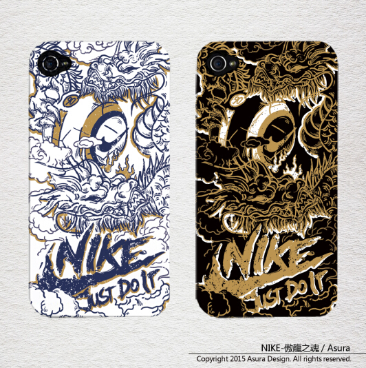 Nike ILLUSTRATION  chinese dragon black gold tee skateboard iphone