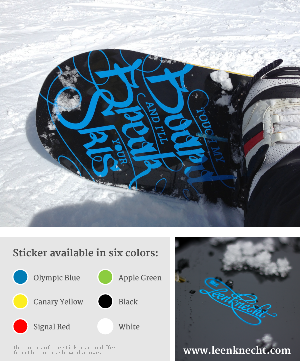 snowboard skis Wintersport Ski mountain snow sticker decal die cut Custom Lettering